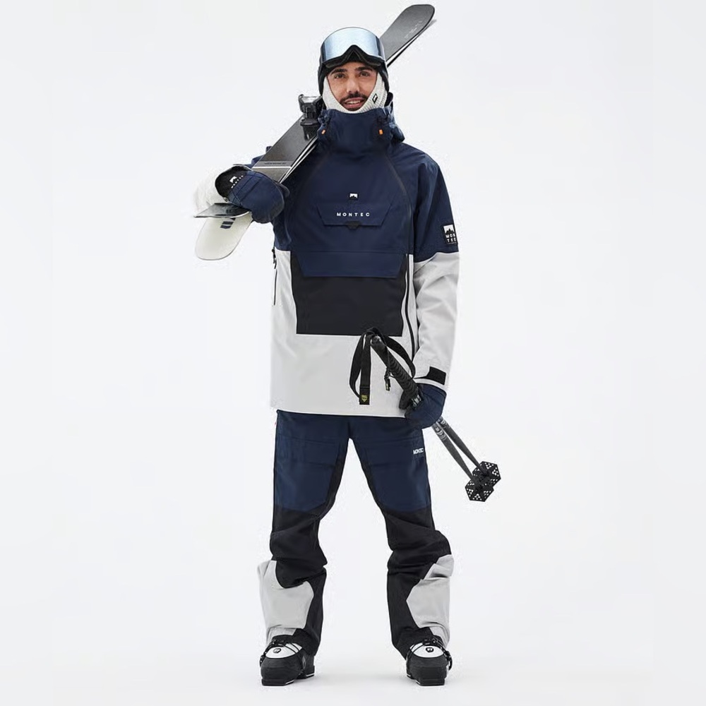 Montec Doom Ski Jacket Men Dark Blue/Black/Light Grey Sz XL Mens